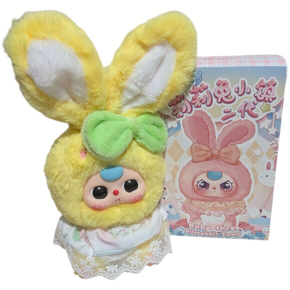 Accessories - Baby Three Lily Rabbit Town Plush Bunny Doll Yellow With Box Kawaii Keychain